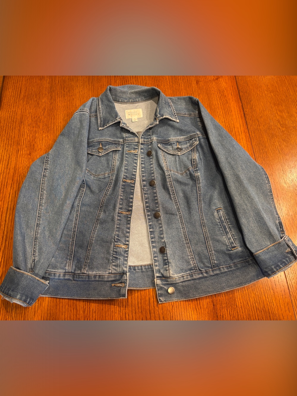 Market & Spruce Light Blue Denim Jacket - Picture 2 of 5